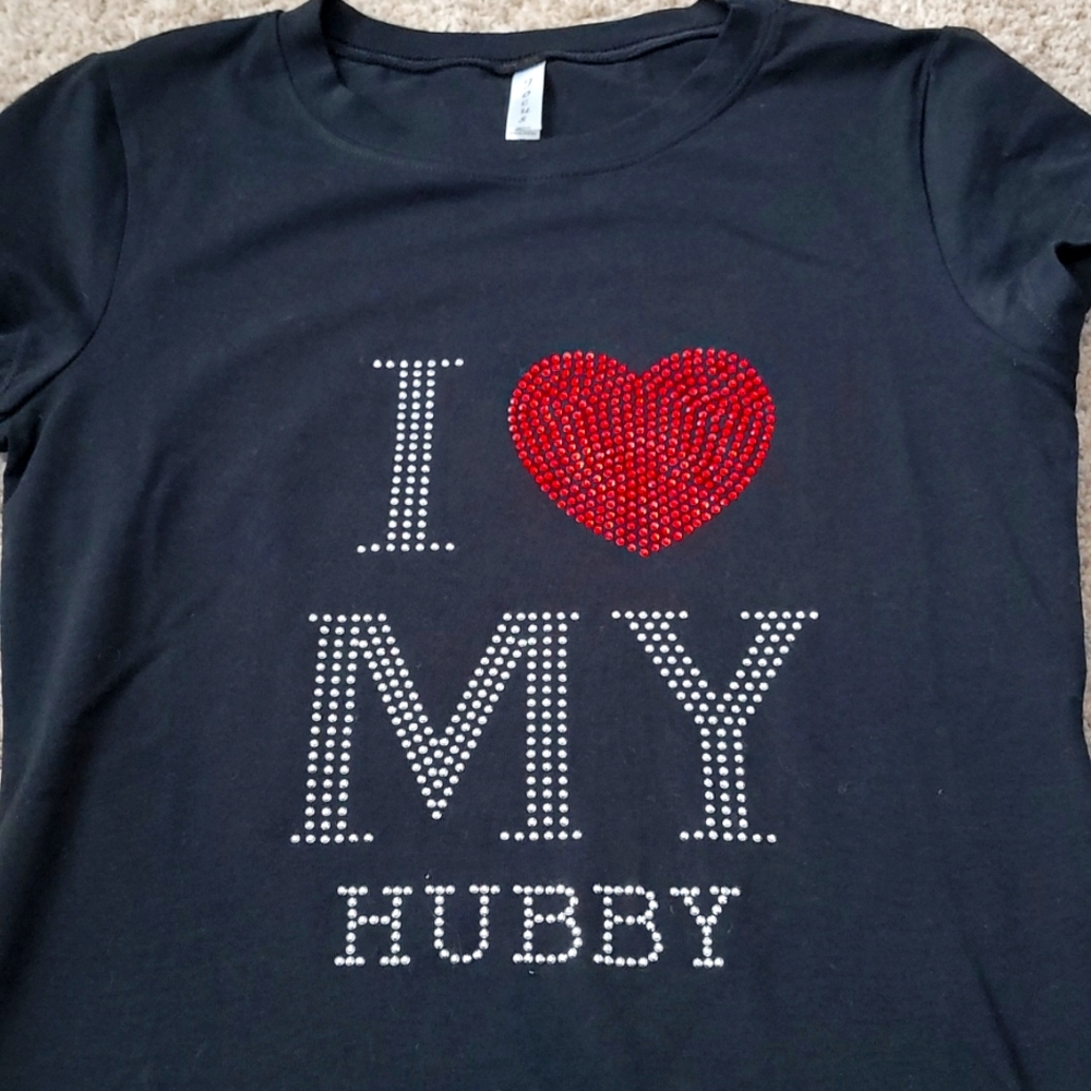 Rhinestone I Love my Hubby Rhinestone top